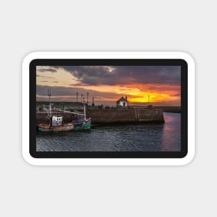 Maryport Harbour, Cumbria At Sunset Magnet