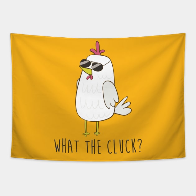 What The Cluck, Funny Chicken Tapestry by Dreamy Panda Designs