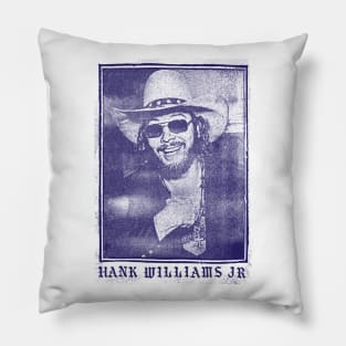 Hank Williams Jr // Vintage Aesthetic Faded Style Fan Design Pillow