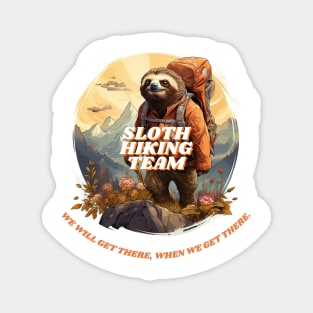 Sloth Hiking Team Illustration Magnet