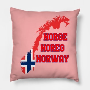 Norway flag & map Pillow