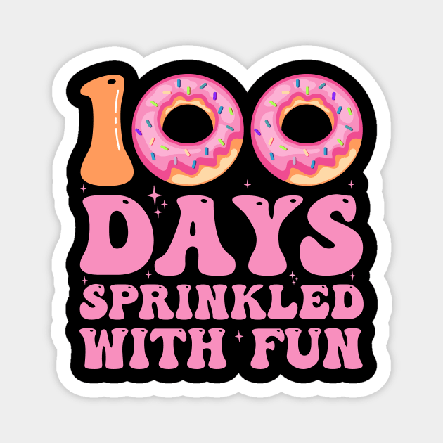 100 Days Sprinkled With Fun - Cute Cupcake Donuts 100th Day of School Girl Shirt Magnet by ArtistTee ⭐⭐⭐⭐⭐