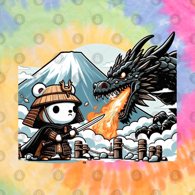 Samurai Bear Fighting a Dragon by Teddy Club