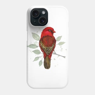 Red avadavat watercolor Phone Case