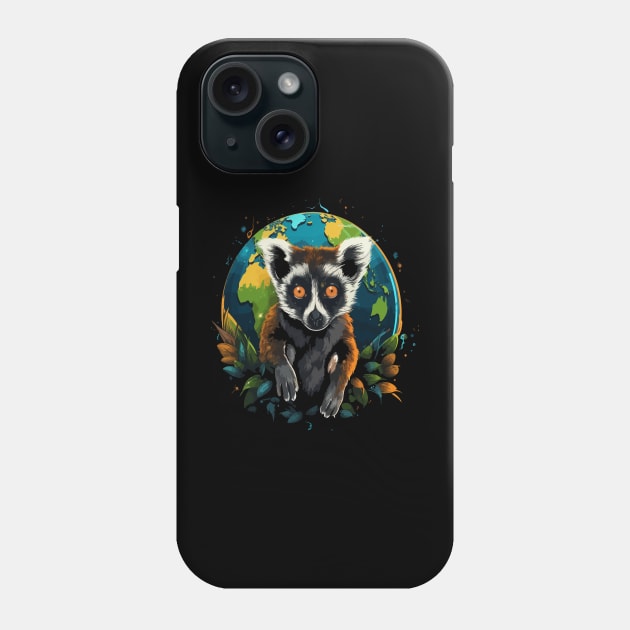 Lemur Earth Day Phone Case by JH Mart