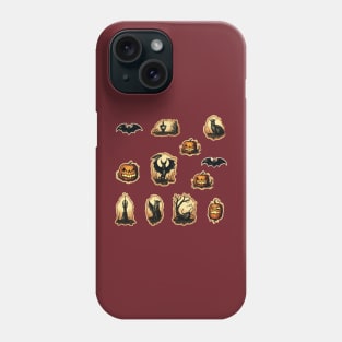 Bat and Pumpkin Halloween Icons Phone Case