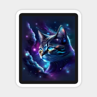 Space Cat - Modern Digital Art Magnet