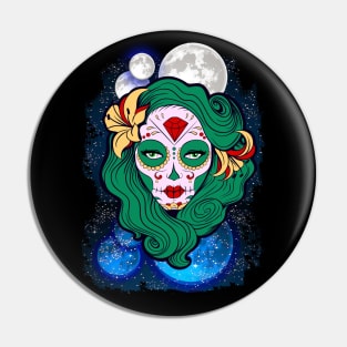 Sugar Moon Skull Pin