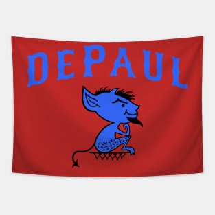 Retro vintage DePaul mascot design Tapestry