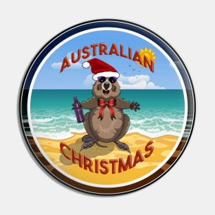 Australian Quokka Christmas in Summer at the Beach Pin