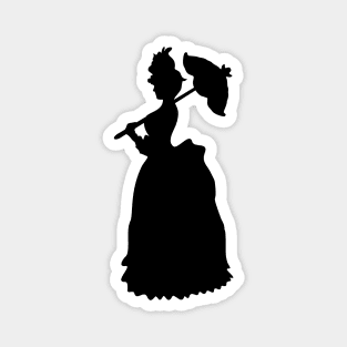 Victorian Woman Silhouette- black & white gown Magnet