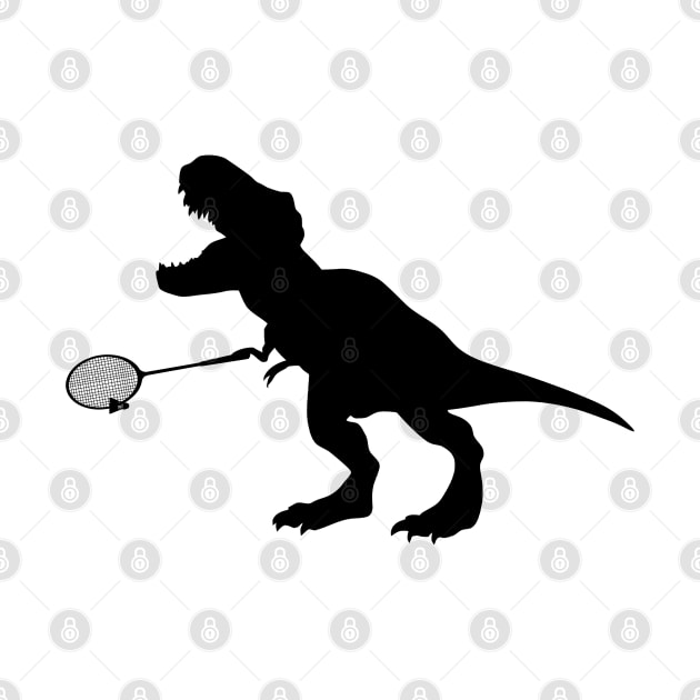 Badminton Saurus Dinosaur T-Rex with Badminton Racket by Africanob