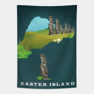 Easter Island travel poster Tapestry