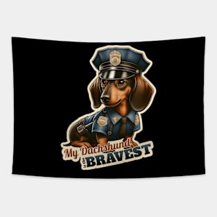 Dachshund police Tapestry