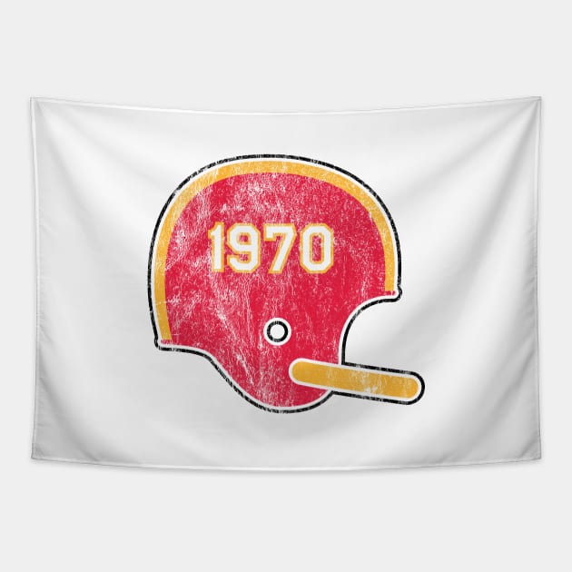 Kansas City Chiefs Year Founded Vintage Helmet Tapestry by Rad Love