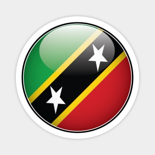 St Kitts and Nevis National Flag Glossy Button Magnet