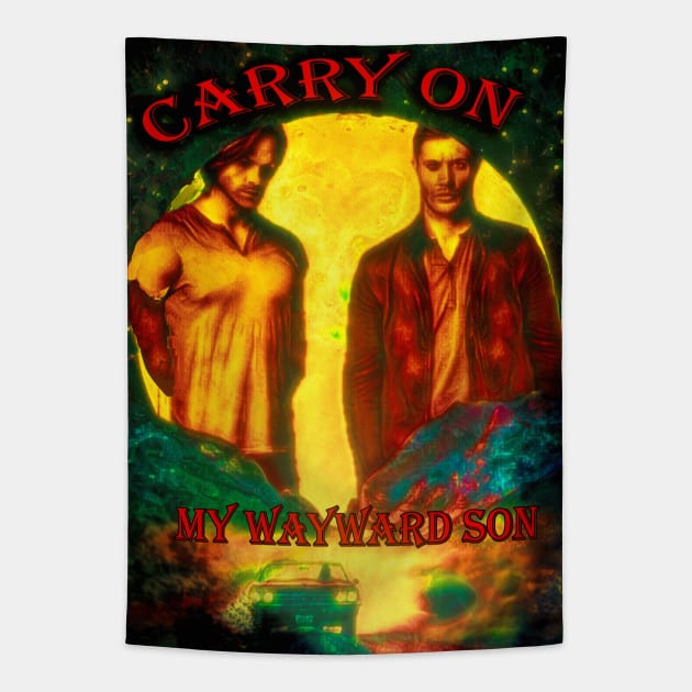 Carry On My Wayward Son Tapestry by Erik Morningstar 