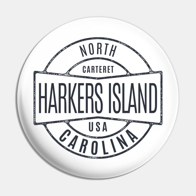 Harkers Island, NC Summertime Vacationing Vintage Badge Pin by Contentarama