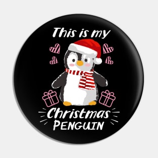 Cute and Funny Penguin This is my Christmas Penguin Pin