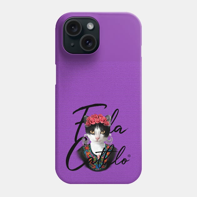 Grape TXB back Cat Frida Cathlo version of - Frida Kahlo Phone Case by CatIsBlack