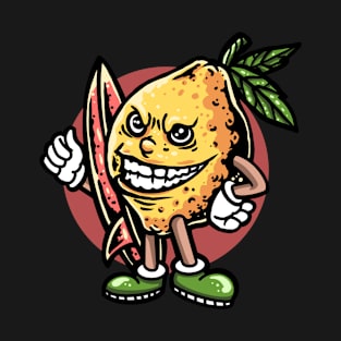 Cartoon Lemon Surfer T-Shirt