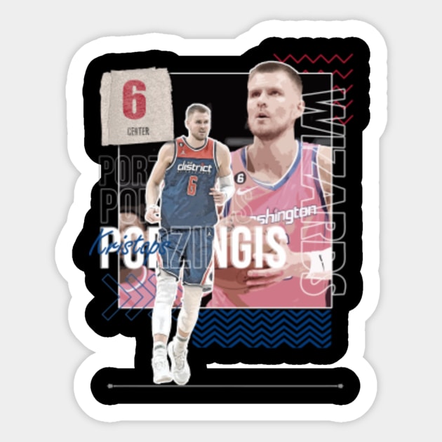 Kristaps Porzingis Basketball Paper Poster Wizards 3 - Kristaps Porzingis -  Sticker