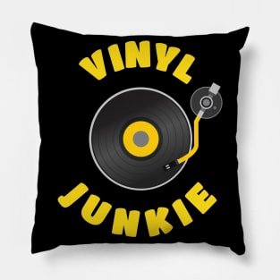 Vinyl Junkie Old School Record Player T-Shirt Pillow