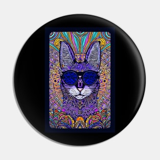 Cosmos Cat Wearing Sunglasses- Kinetic! Pin