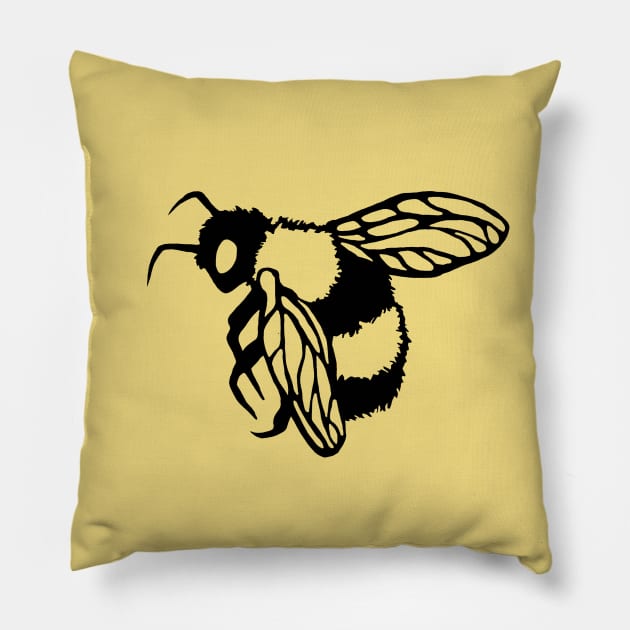 Save the Bees Cool Insect Design Pillow by KikoeART