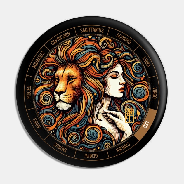 ZODIAC Leo - Astrological LEO - LEO - ZODIAC sign - Van Gogh style - 16 Pin by ArtProjectShop