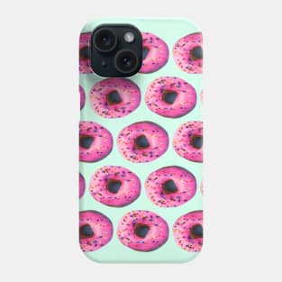 1980s cute kawaii pastel mint pink donuts Phone Case