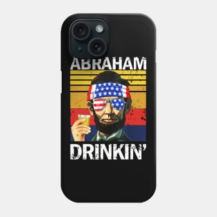 4th Of July Drinking Party Abe Lincoln Retro Phone Case