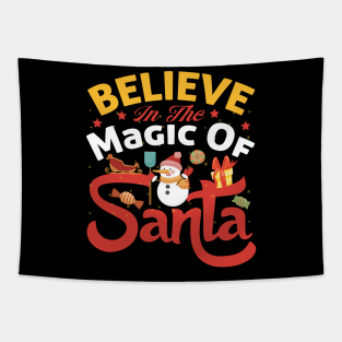 Believe in the magic of Santa Tapestry