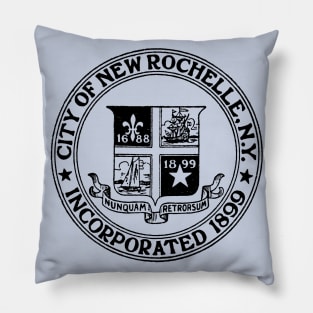 NEW ROCHELLE NY Black City Seal Pillow