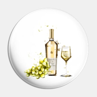 White Wine Is Light In A Bottle Pin