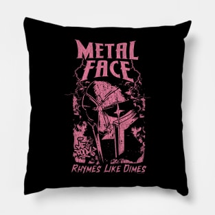 Vintage Bootleg Metal Face Pink Pillow