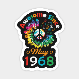 Funny Birthday Quote, Awesome Since May 1968, Retro Birthday Magnet