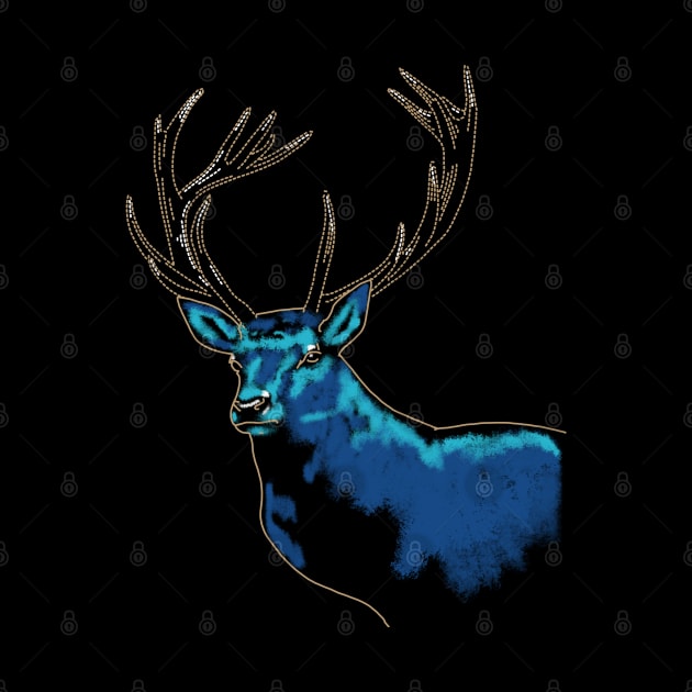 Blue Deer by okpinsArtDesign