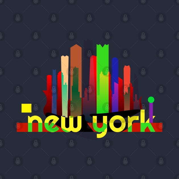 New York - Trendly Modern Flat Art Design by Davey's Designs