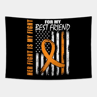 Her Fight Is My Fight Leukemia Awareness US Flag Tapestry