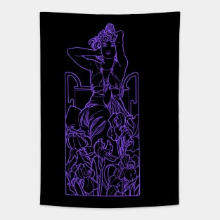 Alphonse Mucha Amethyste Violet Neon Tapestry