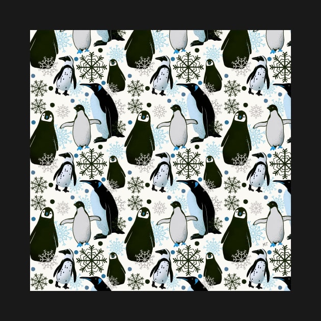 Snowy Penguins - Blue by monitdesign
