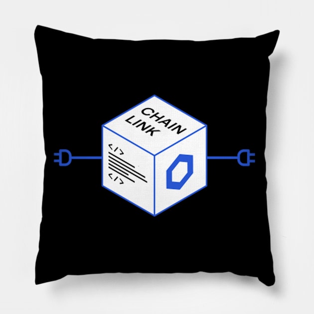 Chainlink Crypto LINK Cryptocurrency Connecting Pillow by BitcoinSweatshirts