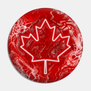 Canadian flag, digital fluid pour with cells Pin