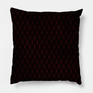 Black and Ruby Red Foil Vintage Fan Art Deco Pattern Pillow