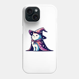 Funny White Cosmic Cat Wizard Phone Case