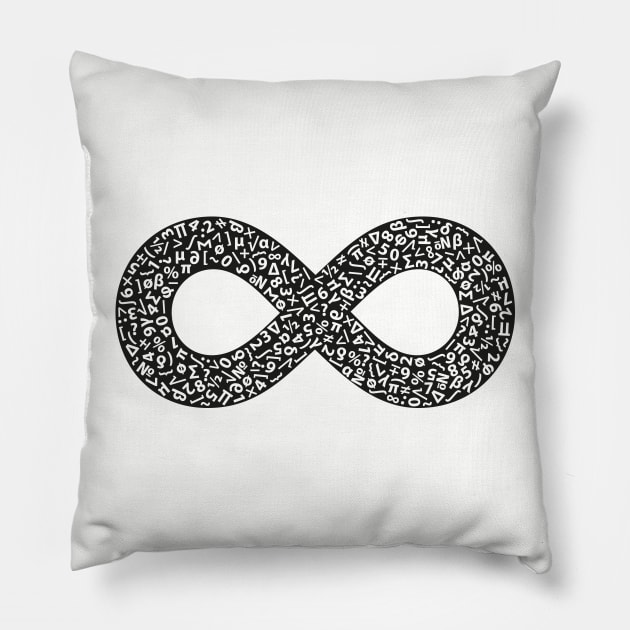 Infinity symbol black V.2 Pillow by PrintablesPassions