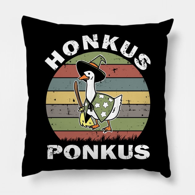 funny halloween witches duck cute honkus ponkus Pillow by OrionBlue