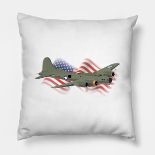 Patriotic B-17 Flying Fortress WW2 Heavy Bomber Pillow