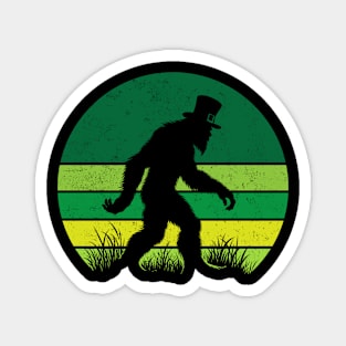 Bigfoot Sasquatch Saint Patrick's Day Vintage Sunset  Magnet